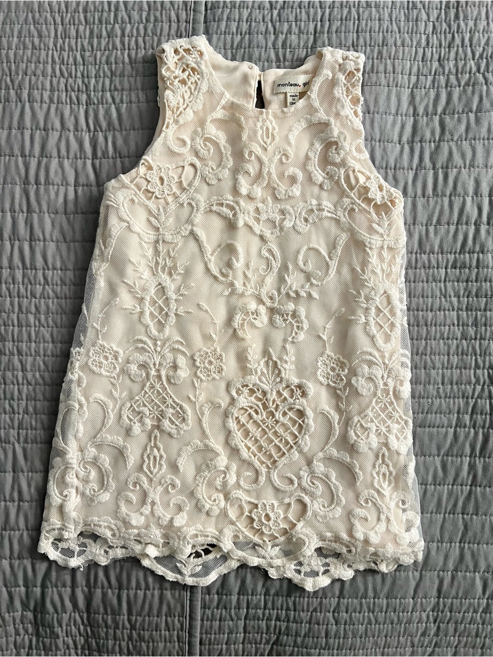 Monteau girl Ivory Lace Dress 3T - Snug Fit